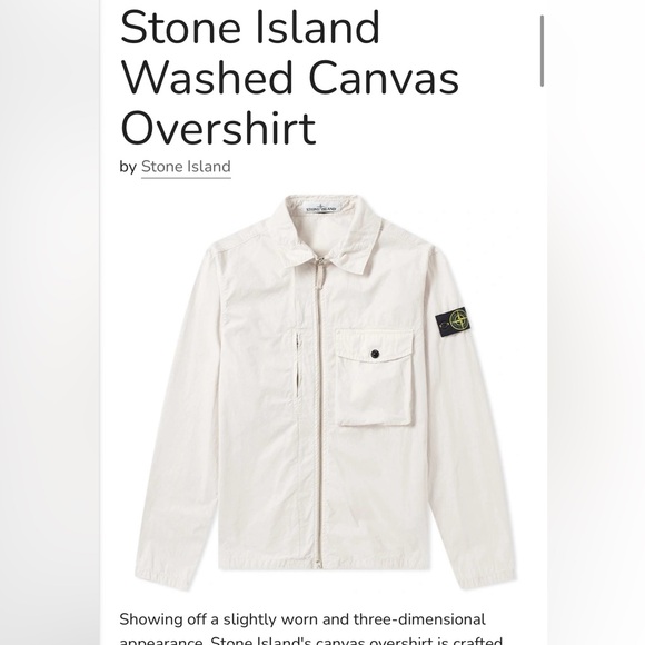 Stone Island Washed Canvas over shirt / Zip up jacket. Size XL Men’s. - Picture 1 of 8